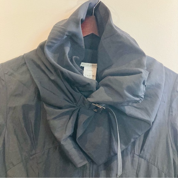 SARAH PACINI Sz 1 Futuristic Lagenlook Statement Collar & Bubble Hem Overcoat - Picture 5 of 13